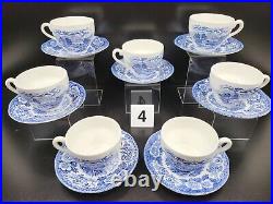 37 Pc Royal Warwick Lochs Of Scotland Blue Plates Bowls Cups Saucers Vintage Lot