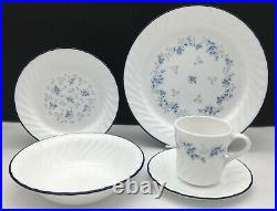 38 Piece Blue Fleur Corelle by Corning Floral Dinnerware Set Plates Bowls Cups