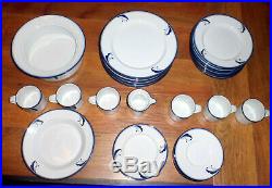 38 Piece Dansk Flora Bayberry Blue White Japan Set Dinnerware Plates Cups Etc