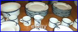 38 Piece Dansk Flora Bayberry Blue White Japan Set Dinnerware Plates Cups Etc