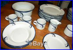 38 Piece Dansk Flora Bayberry Blue White Japan Set Dinnerware Plates Cups Etc