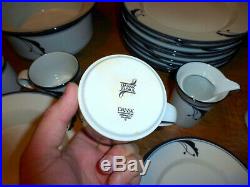 38 Piece Dansk Flora Bayberry Blue White Japan Set Dinnerware Plates Cups Etc