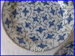 3 Antique Dutch Delft blue & white Plates. 18th. Pottery. Ceramic. Assiettes