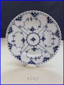 3 ROYAL COPENHAGEN BLUE FLUTED FULL LACE Salad Plates Lunch 1086 20cm 1st Qual