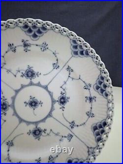 3 ROYAL COPENHAGEN BLUE FLUTED FULL LACE Salad Plates Lunch 1086 20cm 1st Qual