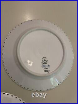 3 X ROYAL COPENHAGEN BLUE FLUTED FULL LACE Salad Side Plate 1087 17.5cm 1st Qual