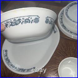 42 pc Corelle Old Town Blue Onion Dinner Salad Plates Cereal Bowls Corning Mugs