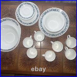 42 pc Corelle Old Town Blue Onion Dinner Salad Plates Cereal Bowls Corning Mugs