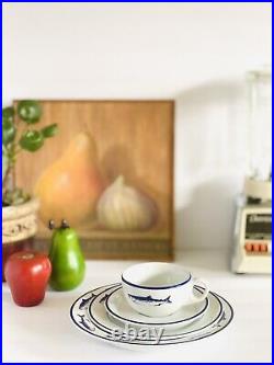 4PCs Set 10 Strawberry Street Trout Fish Blue and White Plates Cup Bowl Poland