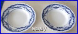 4 ANTIQUE Booths England Semi-Porcelain Cheswick Blue&White Large Soup Plates