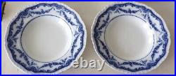 4 ANTIQUE Booths England Semi-Porcelain Cheswick Blue&White Large Soup Plates
