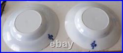 4 ANTIQUE Booths England Semi-Porcelain Cheswick Blue&White Large Soup Plates