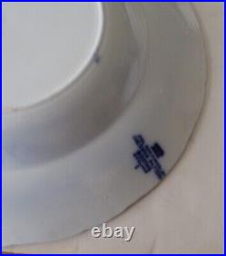 4 ANTIQUE Booths England Semi-Porcelain Cheswick Blue&White Large Soup Plates