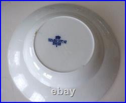 4 ANTIQUE Booths England Semi-Porcelain Cheswick Blue&White Large Soup Plates