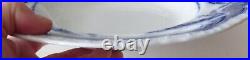 4 ANTIQUE Booths England Semi-Porcelain Cheswick Blue&White Large Soup Plates