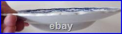 4 ANTIQUE Booths England Semi-Porcelain Cheswick Blue&White Large Soup Plates