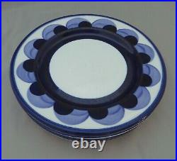 (4) Anja Jaatinen for ARABIA of Finland Blue & White PAJU 7 3/4 Salad Plates NR