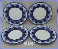 (4) Anja Jaatinen for ARABIA of Finland Blue & White PAJU 7 3/4 Salad Plates NR