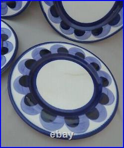 (4) Anja Jaatinen for ARABIA of Finland Blue & White PAJU 7 3/4 Salad Plates NR