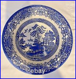 4 BILTONS England Plate Blue & White Willow Bowl & Farm House Dinner Plate