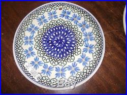 4 Pc Lot Polish Pottery Ceramic Ceramika China Stoneware Blue White New Plates