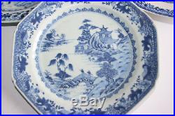 4 Pcs 18th Century Antique Chinese Porcelain Blue and White Plate
