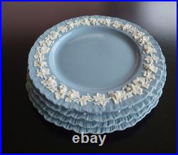 (4) Wedgwood Queensware Shell Edge Dinner Plate 10 Cream On Blue Lavender