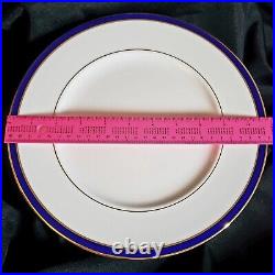 4x Lenox Federal Cobalt Dinner Plates 10¾ With Gold Trim Navy/Cobalt Blue White