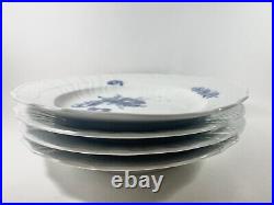 4x Royal Copenhagen Blue Flowers Curved Dinner Plates 1621 Diameter 25 cm