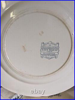 59 x Antique French Le Grand Dépôt Dinner Plates Blue and White Transferware
