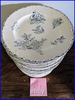 59 x Antique French Le Grand Dépôt Dinner Plates Blue and White Transferware