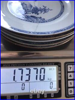 5 Qianlong Period Blue & White Plates 22.8 cm Long/Wide- A/F