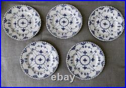 5 ROYAL COPENHAGEN BLUE FLUTED FULL LACE Salad Side Plate 1087 17.5cm 1st Qual