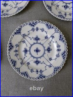 5 ROYAL COPENHAGEN BLUE FLUTED FULL LACE Salad Side Plate 1087 17.5cm 1st Qual