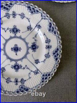 5 ROYAL COPENHAGEN BLUE FLUTED FULL LACE Salad Side Plate 1087 17.5cm 1st Qual