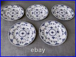 5 ROYAL COPENHAGEN BLUE FLUTED FULL LACE Salad Side Plate 1087 17.5cm 1st Qual