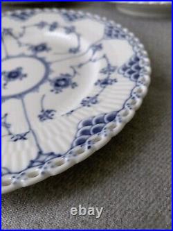 5 ROYAL COPENHAGEN BLUE FLUTED FULL LACE Salad Side Plate 1087 17.5cm 1st Qual