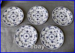 5 ROYAL COPENHAGEN BLUE FLUTED FULL LACE Salad Side Plate 1087 17.5cm 1st Qual