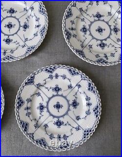 5 ROYAL COPENHAGEN BLUE FLUTED FULL LACE Salad Side Plate 1087 17.5cm 1st Qual