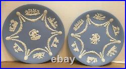 60% OFF! WEDGWOOD PR 8 7/8 Blue/ White Cake Plate with Cupid & 6 Scenes Detail