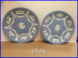 60% OFF! WEDGWOOD PR 8 7/8 Blue/ White Cake Plate with Cupid & 6 Scenes Detail