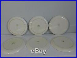 6 Mancioli Balloon Dinner Plates RARE Hand Painted China 10.25 Red Blue White