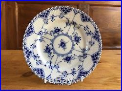 6 Royal Copenhagen 1st Quality Blue & White Fluted Full Lace Side Plates -1087
