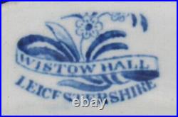 (6) Staffordshire Blue Transferware Wistow Hall Leicestershire 8 3/4 Plates