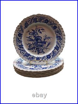 6 Vintage Wedgwood Etruria Blue & White Cornflower 10.25 Dinner Plate England
