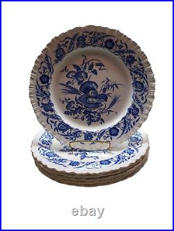 6 Vintage Wedgwood Etruria Blue & White Cornflower 10.25 Dinner Plate England