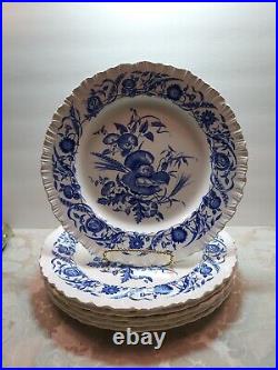 6 Vintage Wedgwood Etruria Blue & White Cornflower 10.25 Dinner Plate England