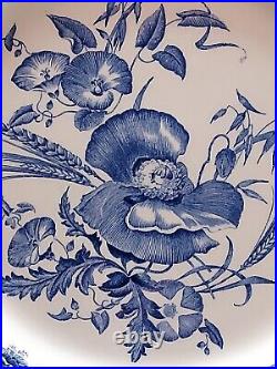 6 Vintage Wedgwood Etruria Blue & White Cornflower 10.25 Dinner Plate England