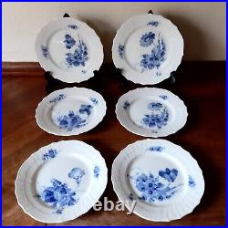 6 x BLUE FLOWER CURVED 16 cm Plates # 10 1626 Royal Copenhagen 1969 74. 1st