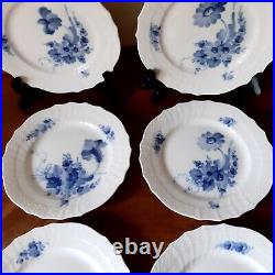 6 x BLUE FLOWER CURVED 16 cm Plates # 10 1626 Royal Copenhagen 1969 74. 1st